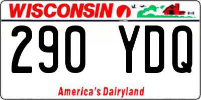 WI license plate 290YDQ