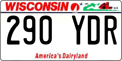 WI license plate 290YDR