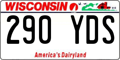 WI license plate 290YDS