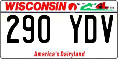 WI license plate 290YDV