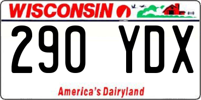 WI license plate 290YDX