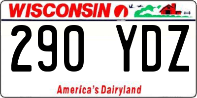 WI license plate 290YDZ