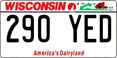 WI license plate 290YED