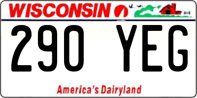 WI license plate 290YEG