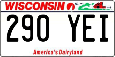 WI license plate 290YEI