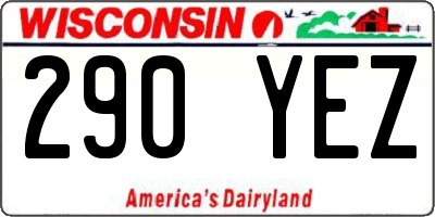 WI license plate 290YEZ