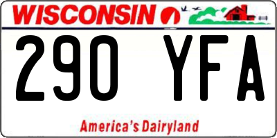 WI license plate 290YFA