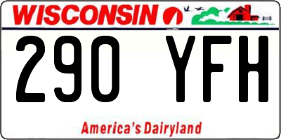 WI license plate 290YFH