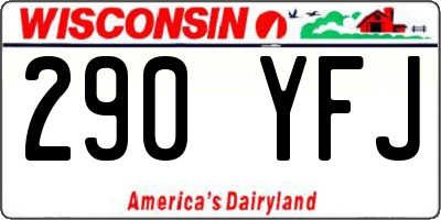 WI license plate 290YFJ