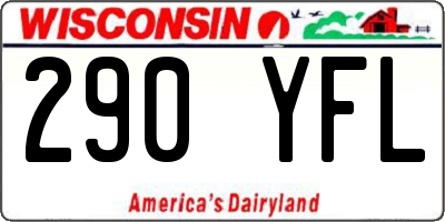 WI license plate 290YFL