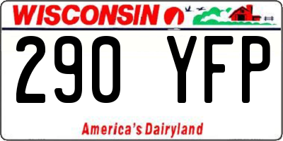 WI license plate 290YFP