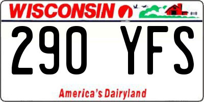 WI license plate 290YFS
