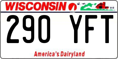 WI license plate 290YFT