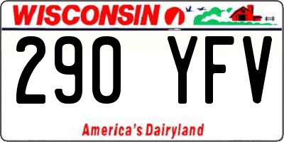 WI license plate 290YFV