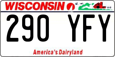 WI license plate 290YFY