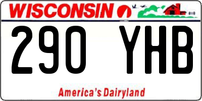 WI license plate 290YHB