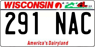 WI license plate 291NAC