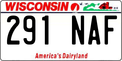 WI license plate 291NAF