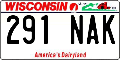 WI license plate 291NAK