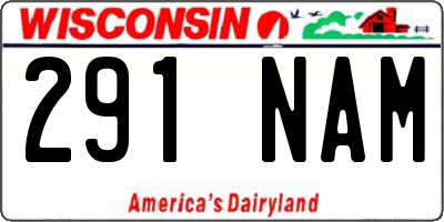 WI license plate 291NAM