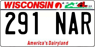 WI license plate 291NAR