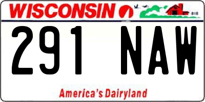 WI license plate 291NAW