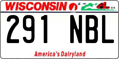 WI license plate 291NBL