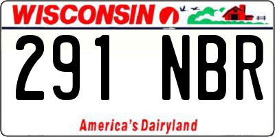 WI license plate 291NBR
