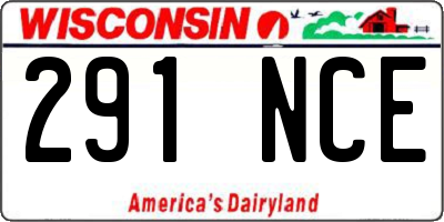 WI license plate 291NCE