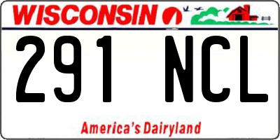 WI license plate 291NCL