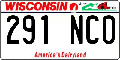 WI license plate 291NCO