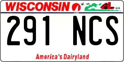 WI license plate 291NCS