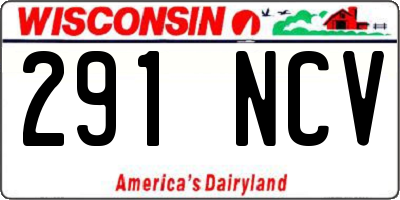 WI license plate 291NCV