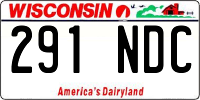 WI license plate 291NDC