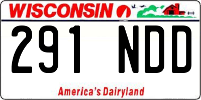 WI license plate 291NDD
