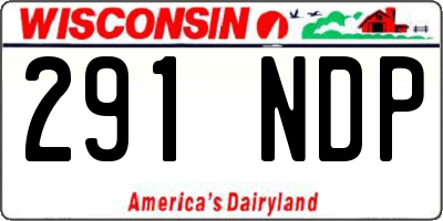 WI license plate 291NDP