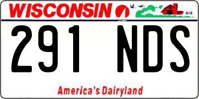 WI license plate 291NDS