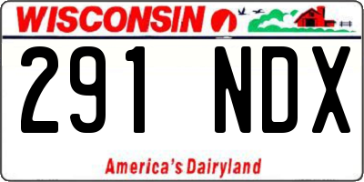WI license plate 291NDX