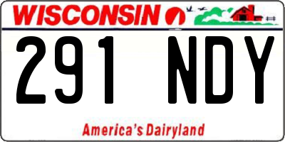 WI license plate 291NDY