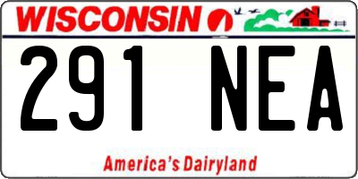 WI license plate 291NEA