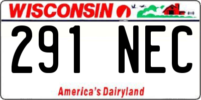 WI license plate 291NEC