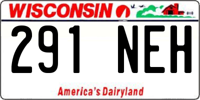 WI license plate 291NEH