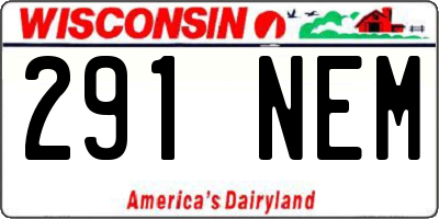 WI license plate 291NEM