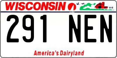 WI license plate 291NEN