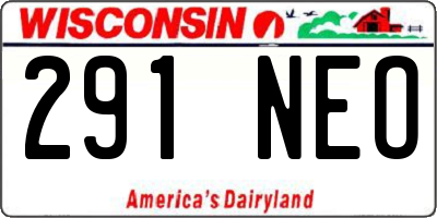 WI license plate 291NEO