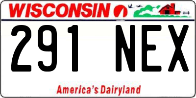 WI license plate 291NEX