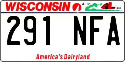 WI license plate 291NFA
