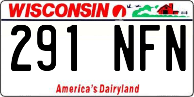 WI license plate 291NFN