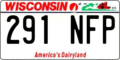 WI license plate 291NFP