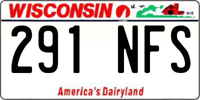 WI license plate 291NFS